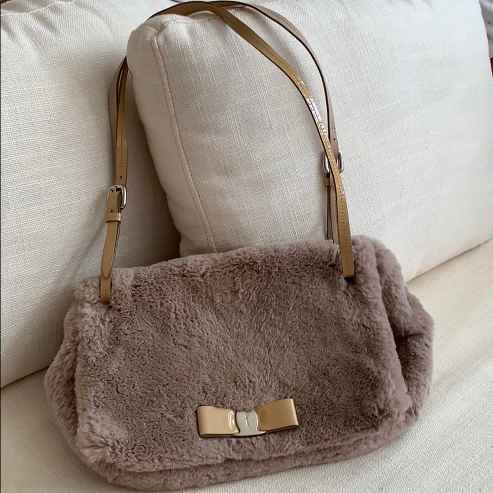 Salvatore Ferragamo fur shoulder bag